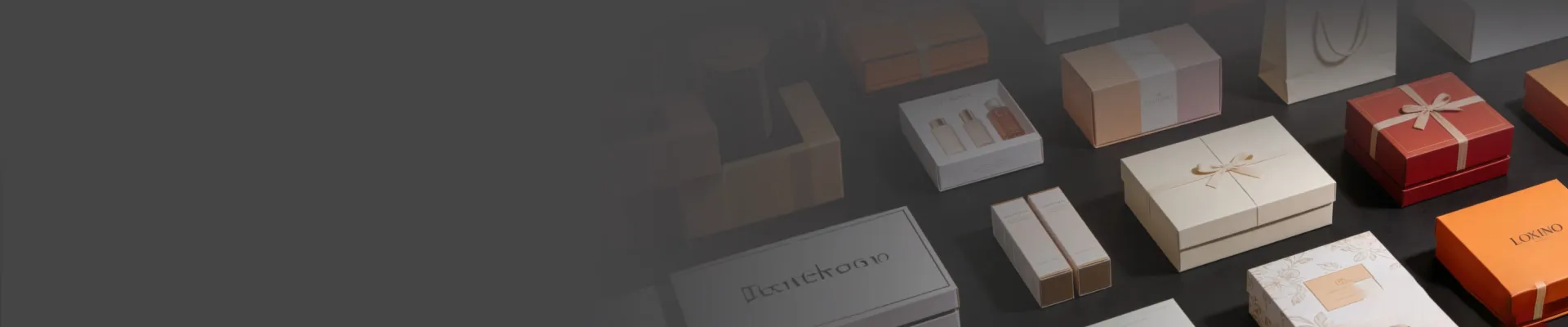 Various luxury cosmetic and skincare gift boxes produced by high-precision die-cutting and foil stamping machines