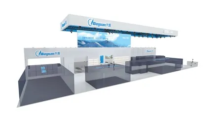 /3D rendering of Dayuan Machinery exhibition booth layout