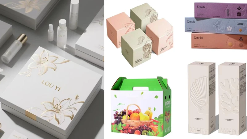 Custom printed paper gift boxes, cosmetic packaging & fruit cartons